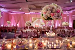decoration with flowers and candles