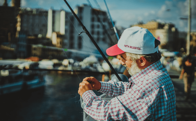 man fishing with a rod